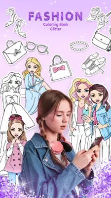 Fashion Coloring Book Glitter android App screenshot 9